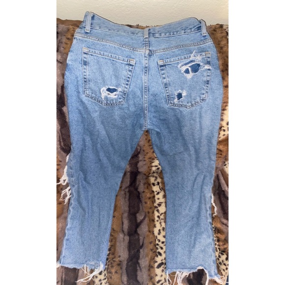 medium-washed ripped mom jeans. - Picture 2 of 4